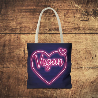 Vegan Heart Tote Bag Printify