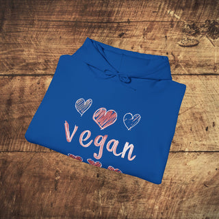 Vegan Hearts Heavy Blend™ Hooded Sweatshirt Printify