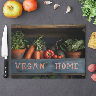 Vegan Home Tempered Glass Cutting Board Printify