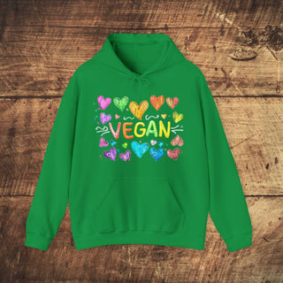 Vegan Hearts Heavy Blend™ Hooded Sweatshirt Printify