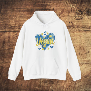 Vegan Hearts Heavy Blend™ Hooded Sweatshirt Printify