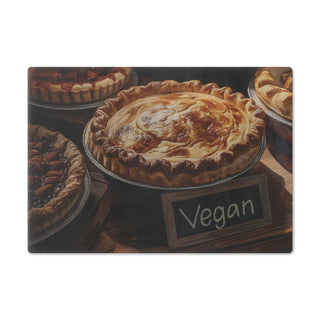 Vegan Pies Tempered Glass Cutting Board Printify