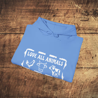 Love All Animals Heavy Blend™ Hooded Sweatshirt Printify