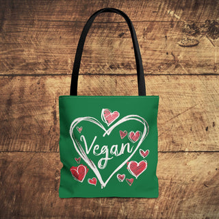 Vegan Hearts Tote Bag Printify