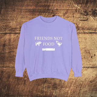 Friends Not Food Garment-Dyed Sweatshirt Printify