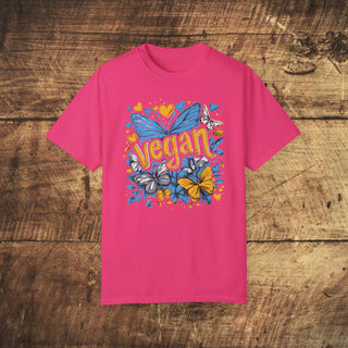 Vegan Butterflies Garment-Dyed T-shirt Printify