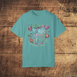 Vegan Love  Garment-Dyed T-shirt Printify