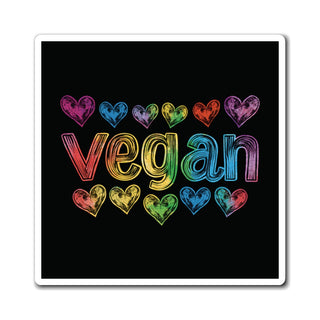 Vegan Hearts Magnet Printify