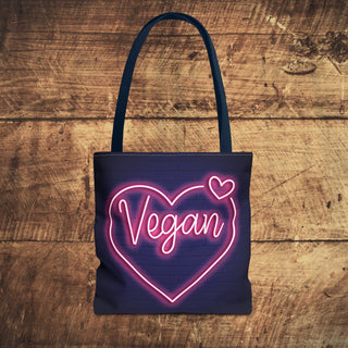 Vegan Heart Tote Bag Printify