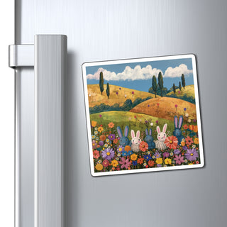 Colorful Bunnies Magnet Printify