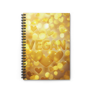 Vegan Hearts Spiral Notebook - Ruled Line Printify