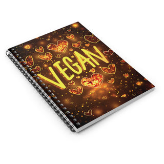 Vegan Hearts Spiral Notebook - Ruled Line Printify