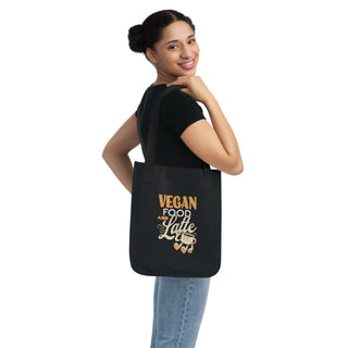 Vegan Food and Latte Organic Canvas Tote Bag