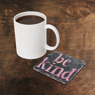 Be Kind Cork Back Coaster Printify