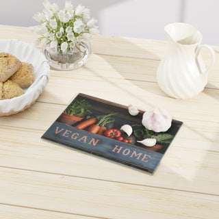 Vegan Home Tempered Glass Cutting Board Printify