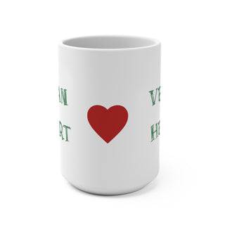 Vegan Heart Coffee Mug 15oz Printify