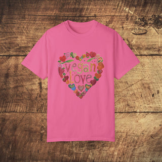 Vegan Love Garment-Dyed T-shirt Printify