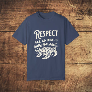 Respect All Animals Garment-Dyed T-shirt Printify