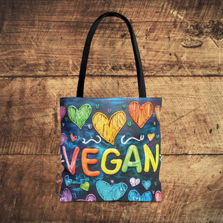 Vegan Hearts Tote Bag Printify