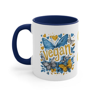 Vegan Butterflies Accent Coffee Mug, 11oz Printify