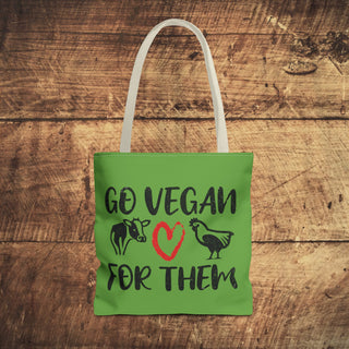 Go Vegan For Them Tote Bag Printify