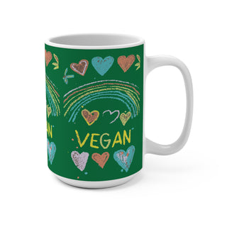 Vegan Hearts Coffee Mug 15oz