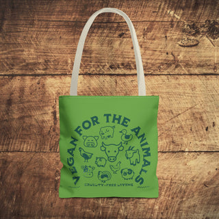 Vegan For The Animals Tote Bag Printify