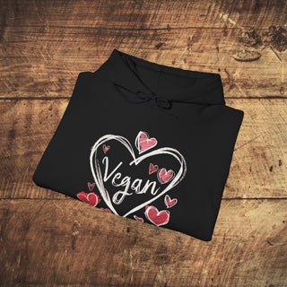 Vegan Hearts Heavy Blend™ Hooded Sweatshirt Printify