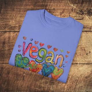 Vegan Love Garment-Dyed T-shirt Printify