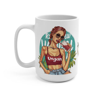 Vegan Girl Coffee Mug 15oz Printify