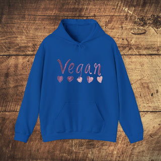 Vegan Hearts Heavy Blend™ Hooded Sweatshirt Printify