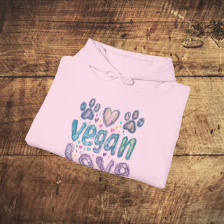 Vegan Love Heavy Blend™ Hooded Sweatshirt Printify