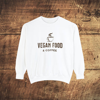 Vegan Food & Coffee Garment-Dyed Sweatshirt Printify