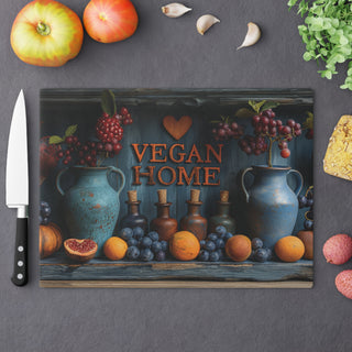 Vegan Home Tempered Glass Cutting Board Printify