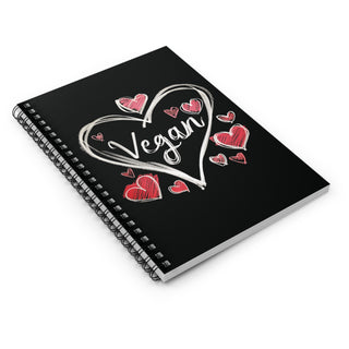 Vegan Hearts Spiral Notebook - Ruled Line