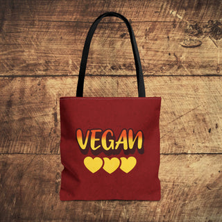 Vegan Hearts Tote Bag Printify