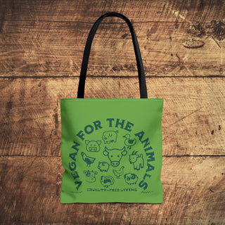 Vegan For The Animals Tote Bag Printify