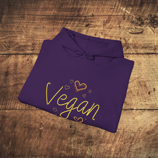 Vegan Hearts Heavy Blend™ Hooded Sweatshirt Printify