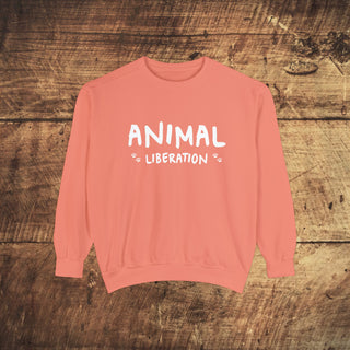 Animal Liberation Unisex Garment-Dyed Sweatshirt Printify