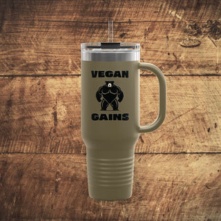 Vegan Gains Insulated Travel Mug, 40oz