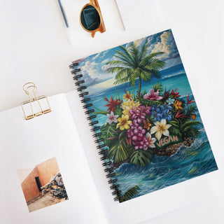 Vegan Island Spiral Notebook - Ruled Line Printify