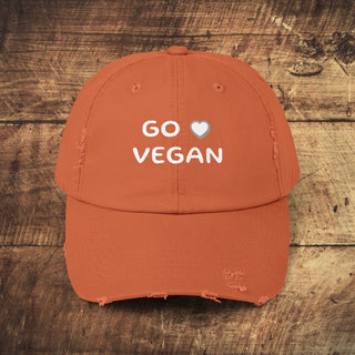 Go Vegan Unisex Distressed Cap Printify