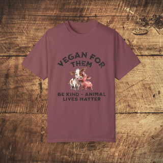 Vegan For Them Garment-Dyed T-shirt Printify