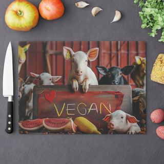 Vegan Tempered Glass Cutting Board Printify