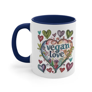 Vegan Love Accent Coffee Mug, 11oz Printify