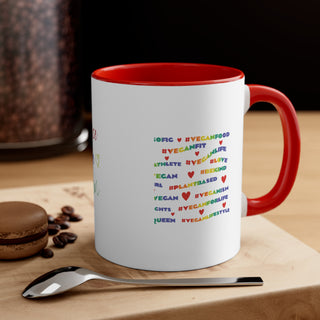 Vegan Hashtags Accent Coffee Mug, 11oz Printify