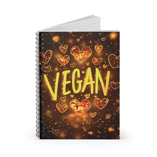 Vegan Hearts Spiral Notebook - Ruled Line Printify