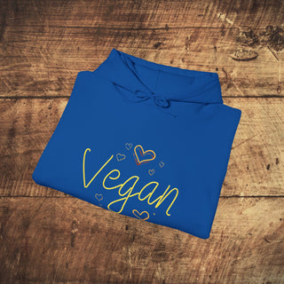 Vegan Hearts Heavy Blend™ Hooded Sweatshirt Printify