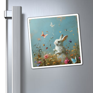 Bunny and Butterflies Magnet Printify