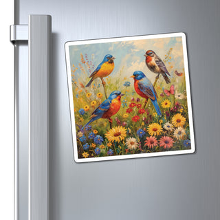 Colorful Birds Magnet Printify